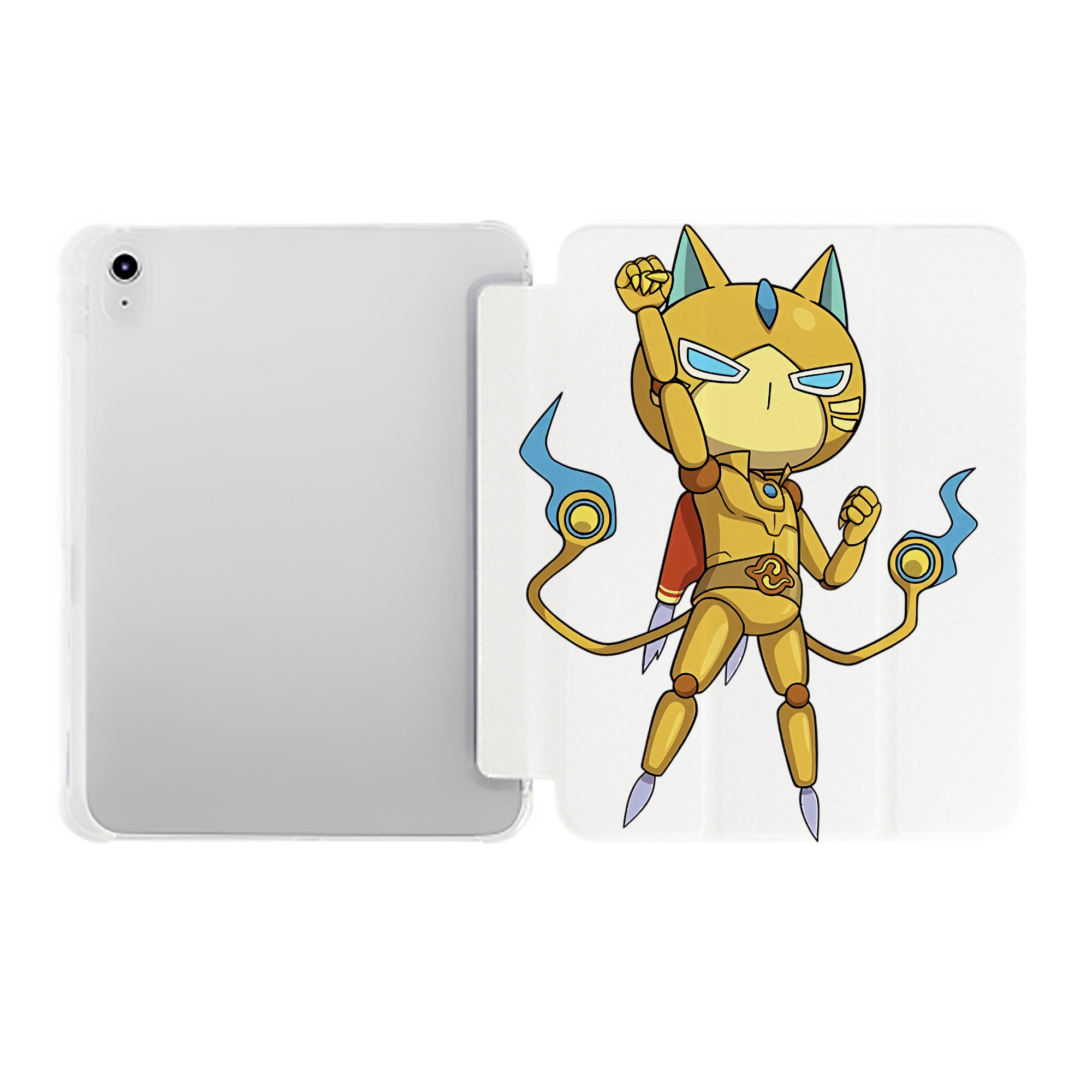 （画像用） 妖怪ウォッチ Yo-kai Watch IPad ケース ペン収納付き 三つ折りスタンド PUレザー×シリコン 対応機種9.5/10.5/10.9インチ